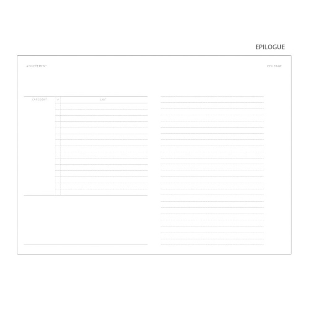 Epilogue - 2019 Wish dated weekly diary planner