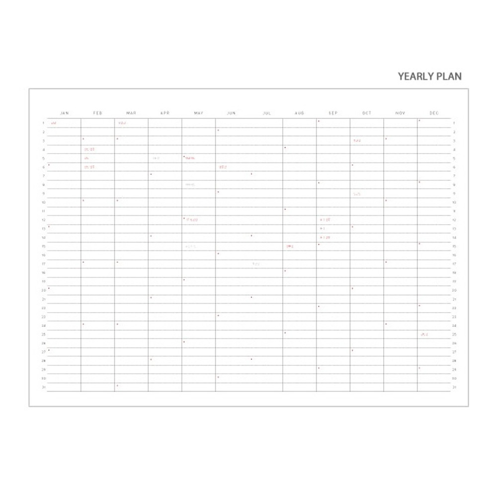 Yearly plan - 2019 Wish dated weekly diary planner