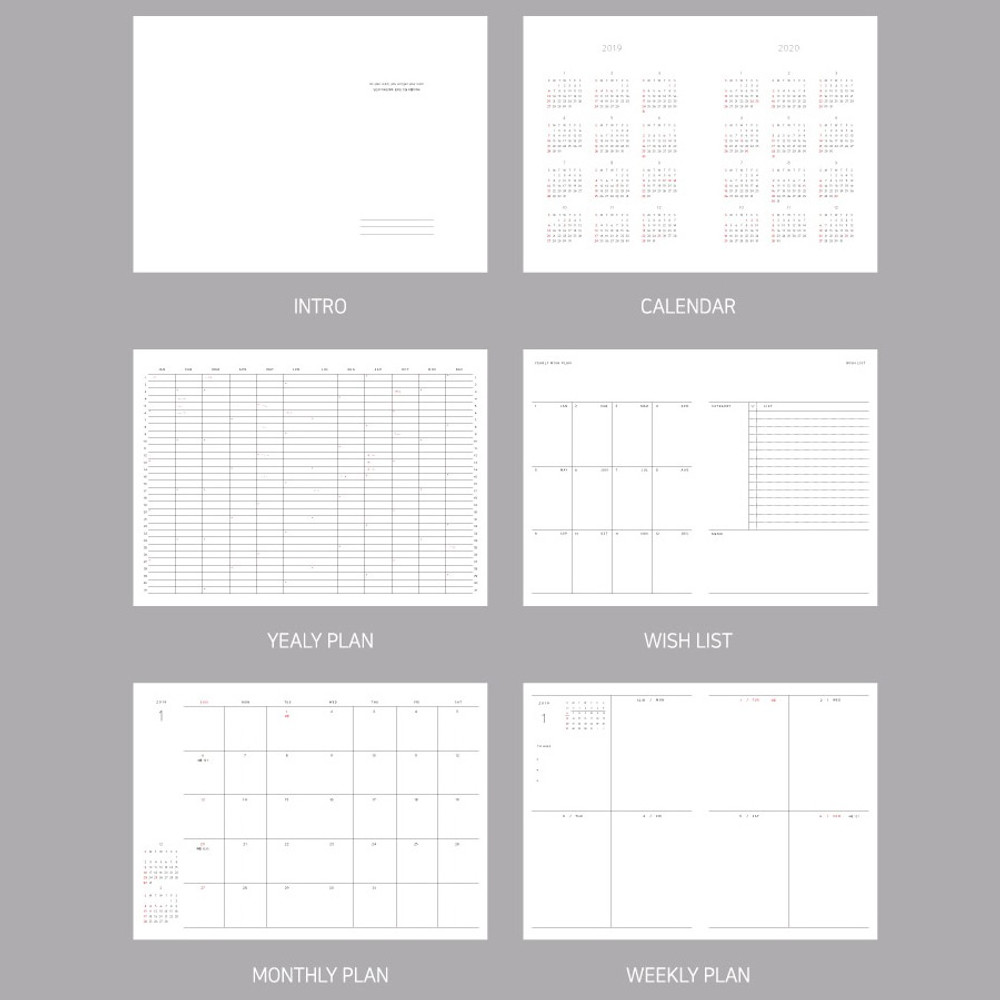 Composition - 2019 Wish dated weekly diary planner