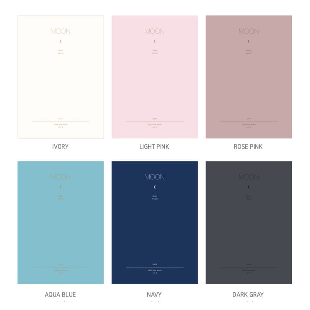 Colors of 2019 Dear moon large dated weekly diary