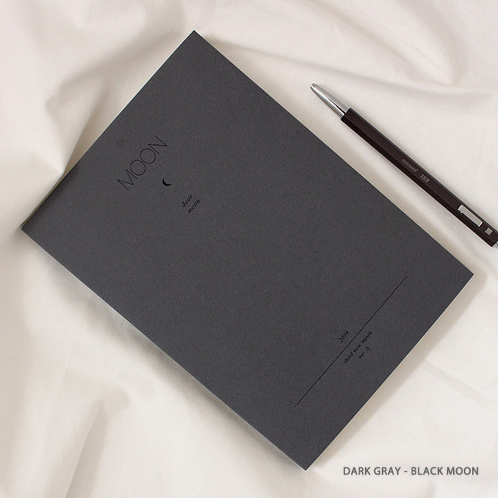 Dark gray - 2019 Dear moon large dated weekly diary