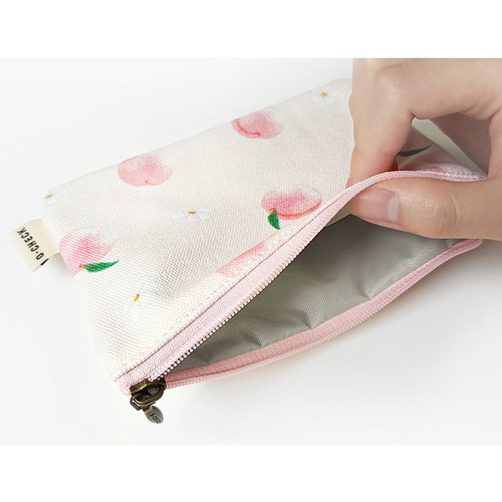 Kawaii Checked Zipped Pencil Case