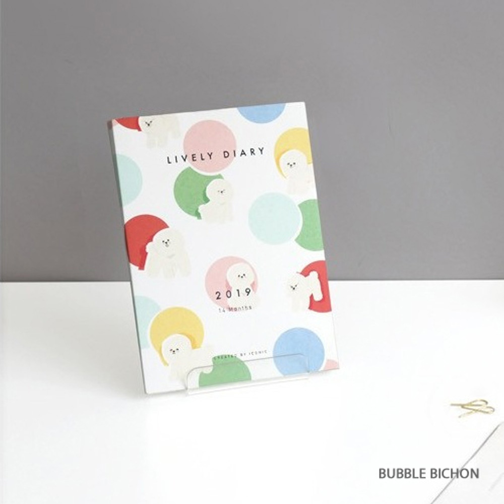 Bubble bichon - 2019 Lively illustration dated weekly diary