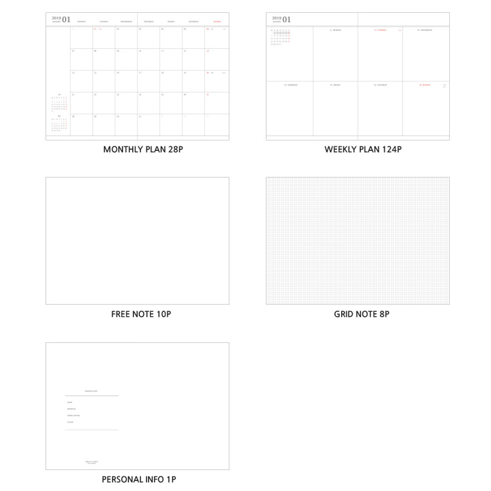 Composition - 2019 Four seasons dated weekly planner