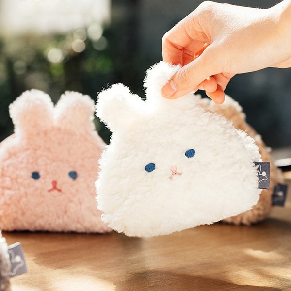 Livework Piyo popuree cute bunny half moon zipper pouch