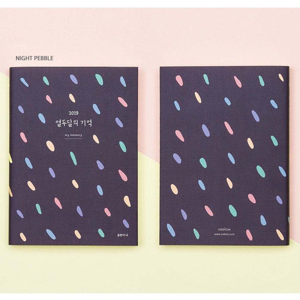  Night pebble - Ardium 2019 Memory dated daily agenda planner