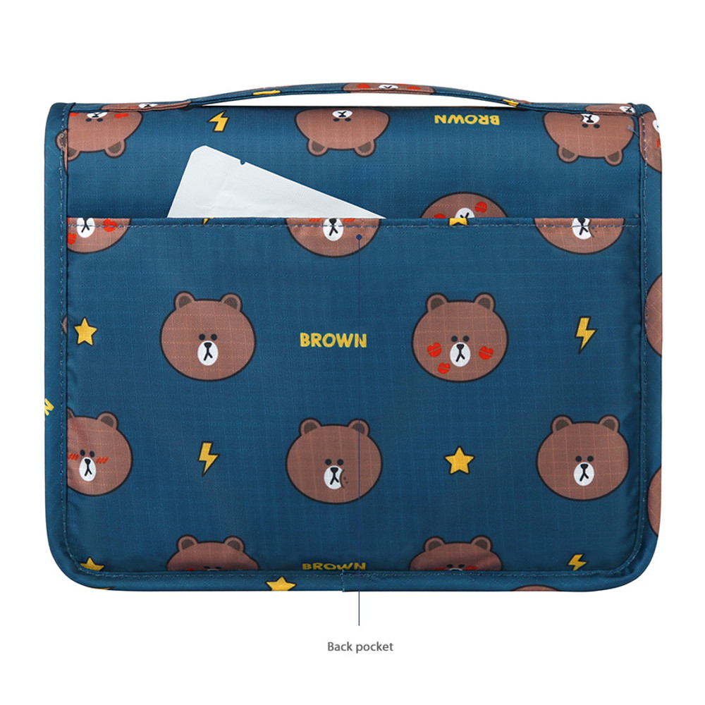 Back pocket - Line friends pattern travel hanging toiletry bag