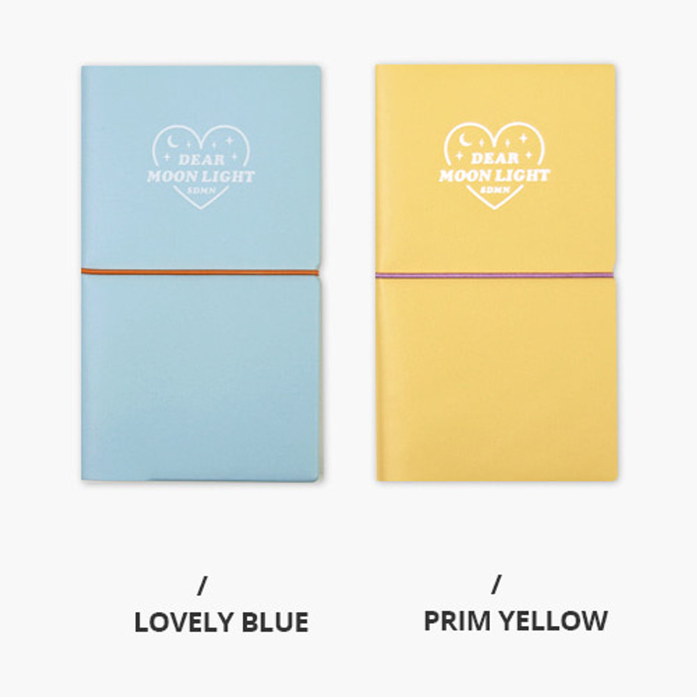 Lovely blue, Prim yellow - Dear moonlight dateless weekly diary