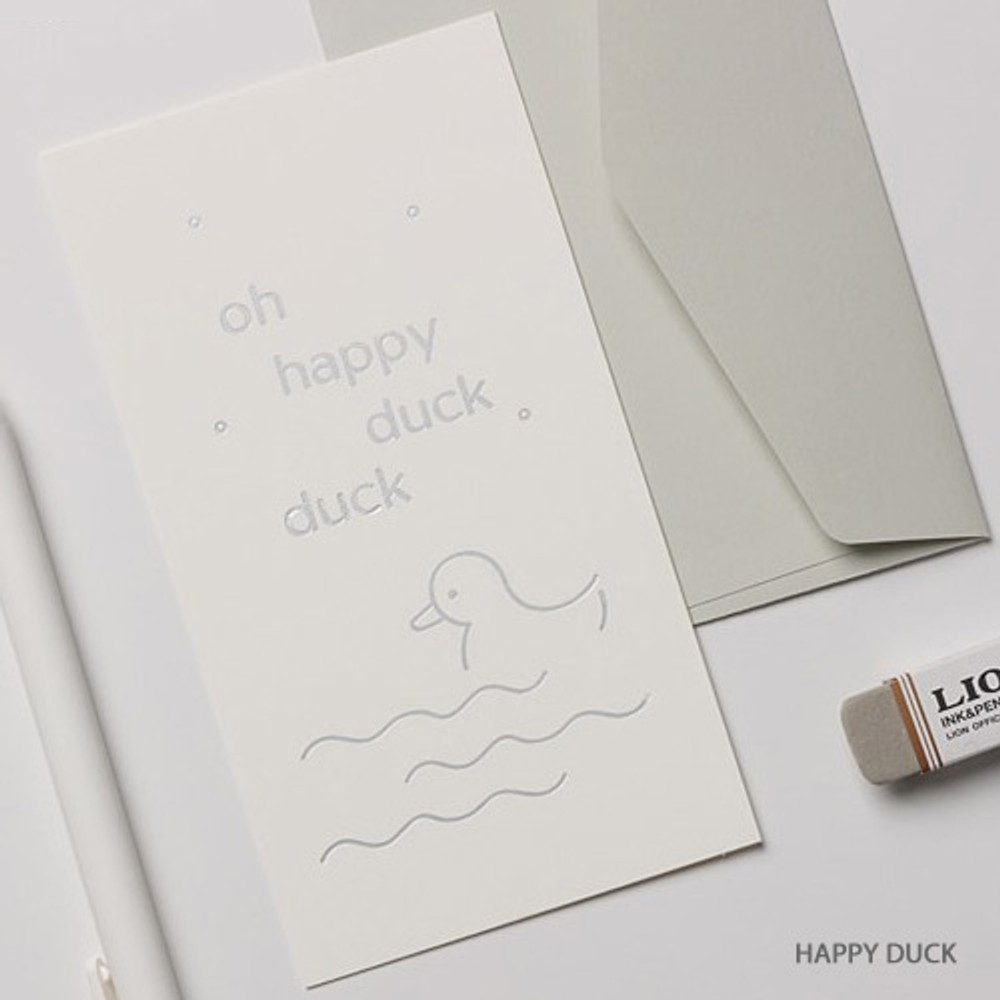Happy duck - Foil accent message card with envelope