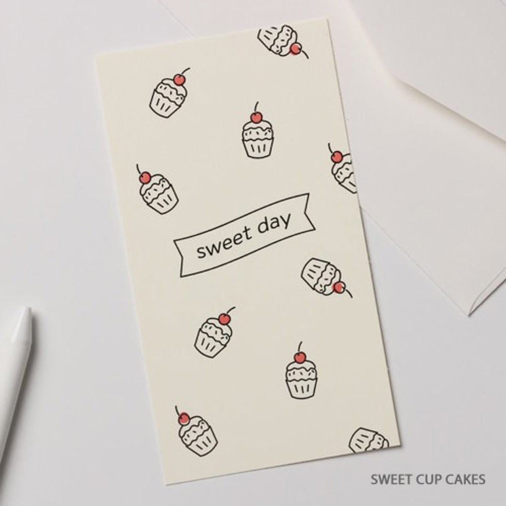 Sweet up cakes - Foil accent message card with envelope

