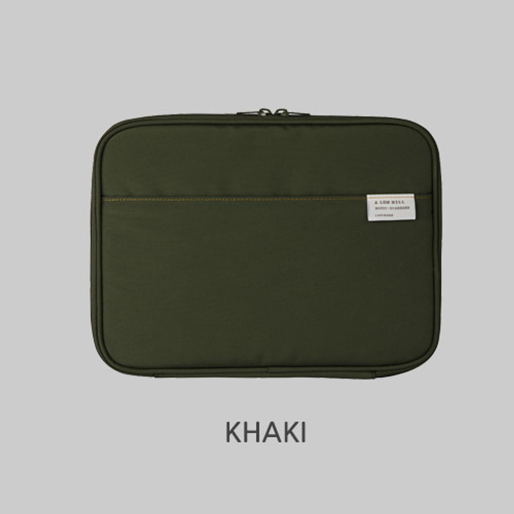 Khaki - Livework A low hill basic pocket tablet iPad zip  pouch ver5