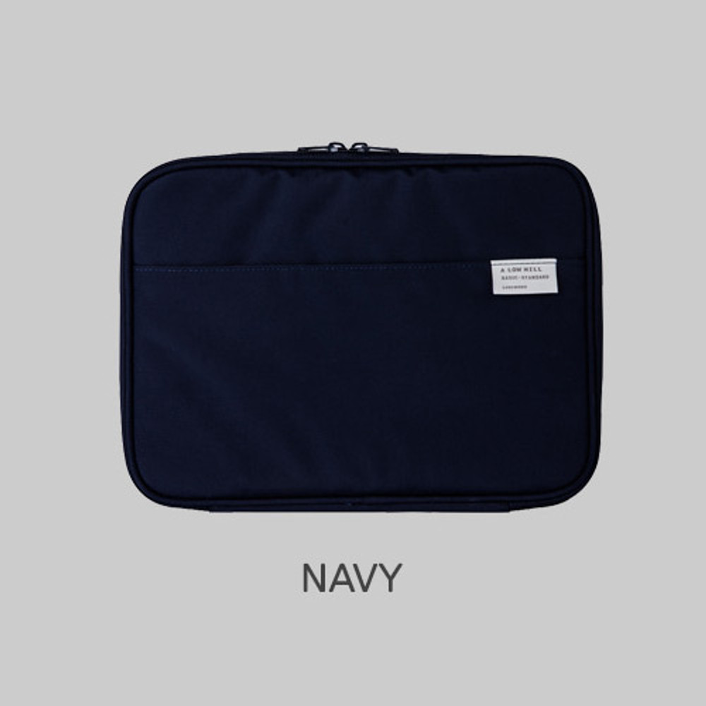 Navy - Livework A low hill basic pocket tablet iPad zip pouch ver5