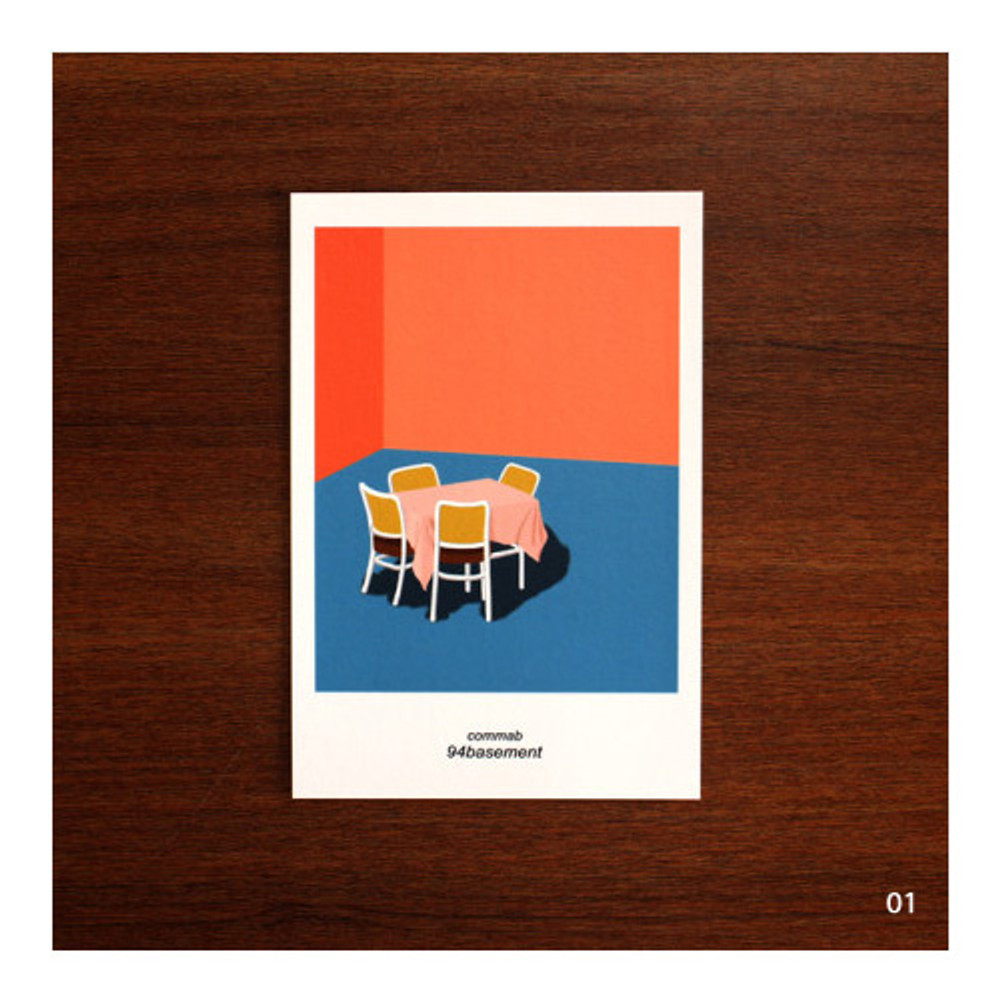 01 - CommaB analog and modern illustration postcard 
