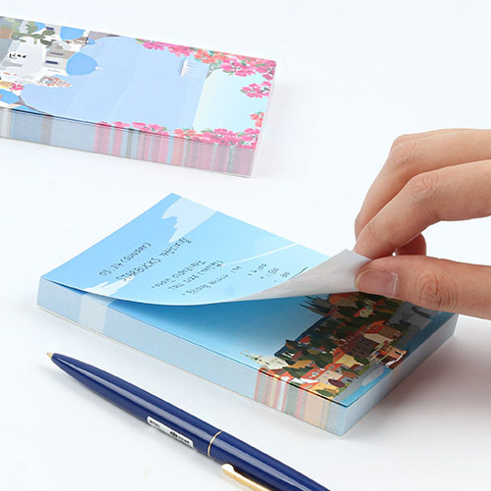 100gsm paper - The Bon Bon Jour trois fois heureux memo notepad ver2
