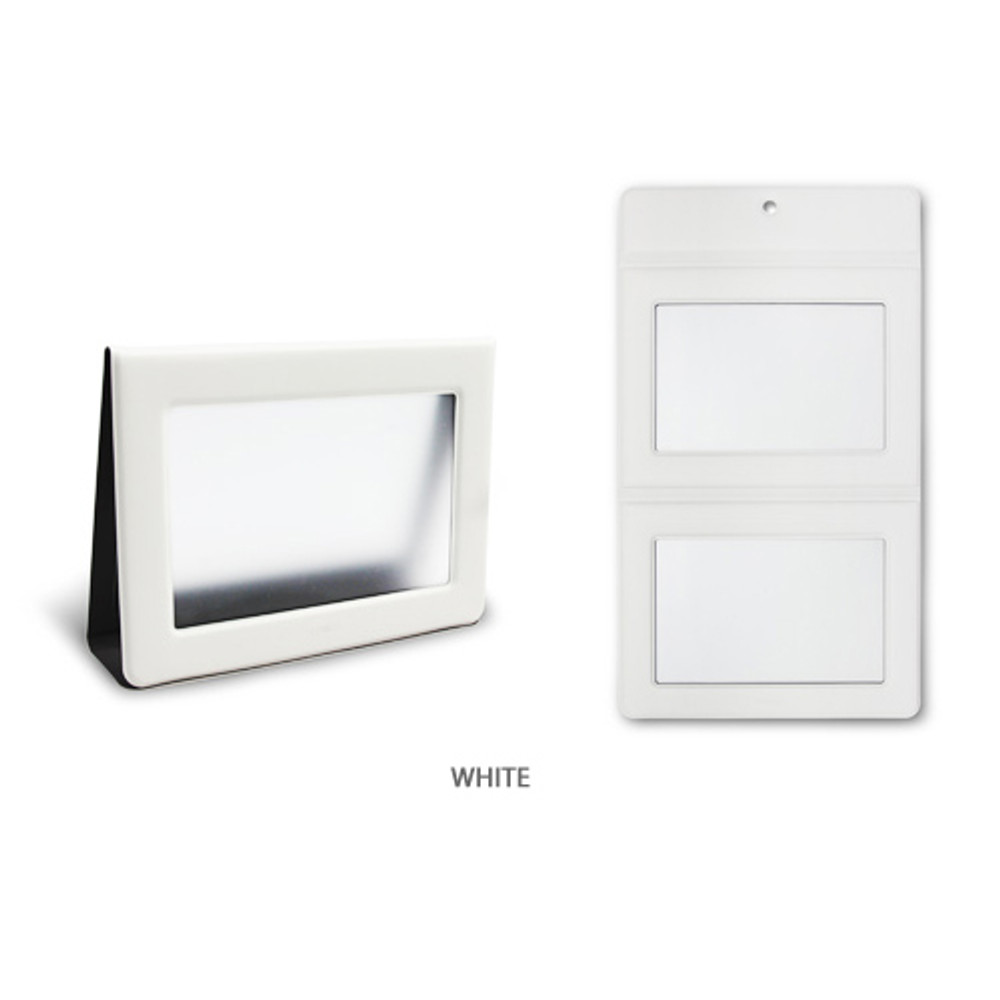 White - Fenice Premium PU leather two ways magnetic picture frame
