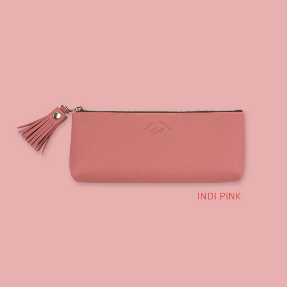 FABULOUS Pink Pencil Pouch with Tassel Zipper