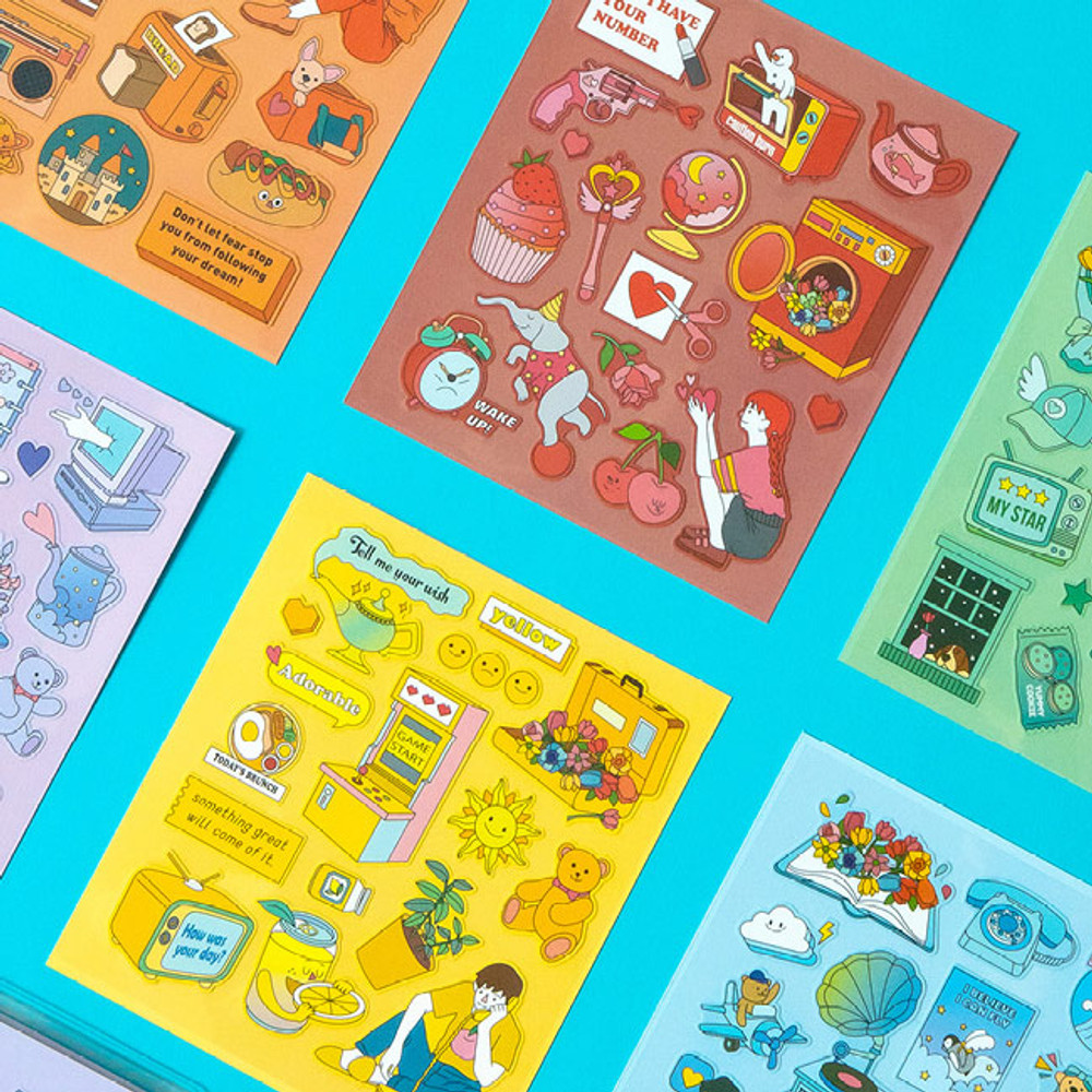 Pop illustration colorful point paper deco sticker ver2