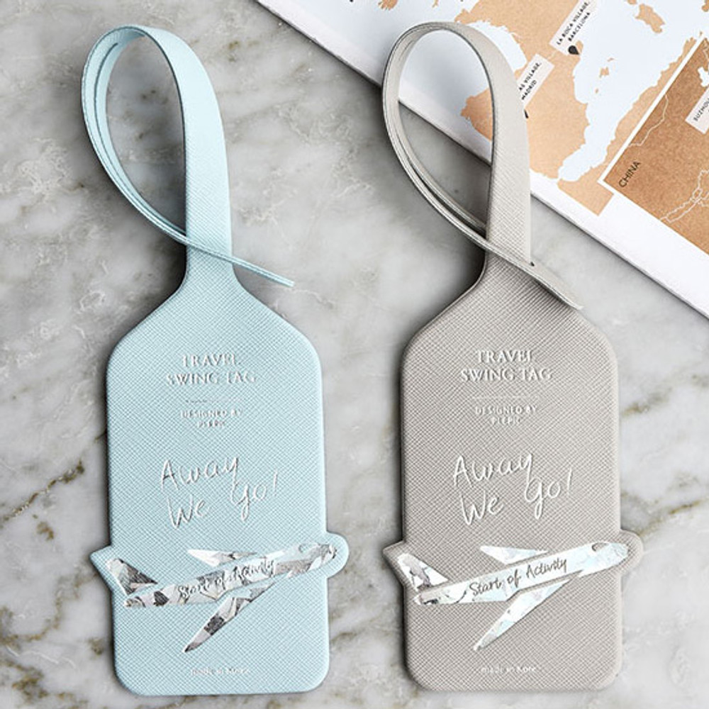 Play Obje Away we go hologram travel swing luggage name tag