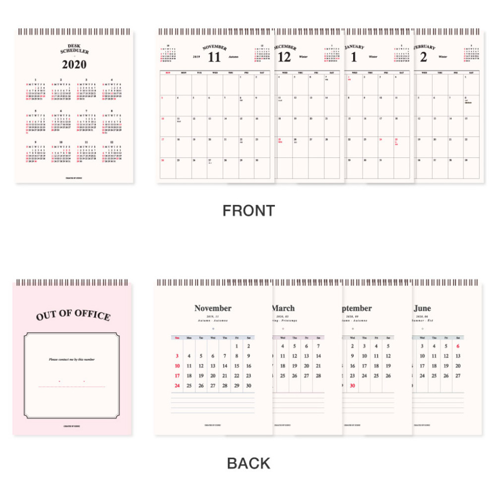Composition - ICONIC 2020 Simple desk scheduler calendar