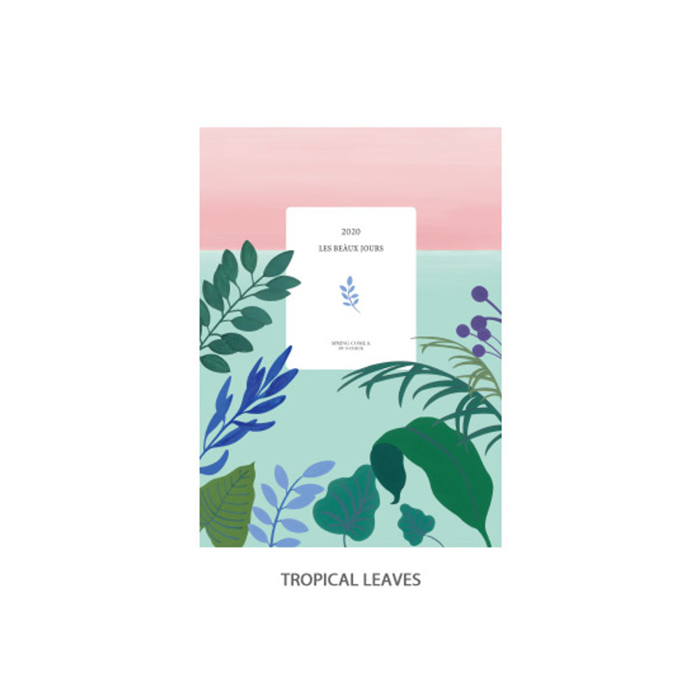Tropical leaves - O-CHECK 2020 Les beaux jours dated weekly diary planner