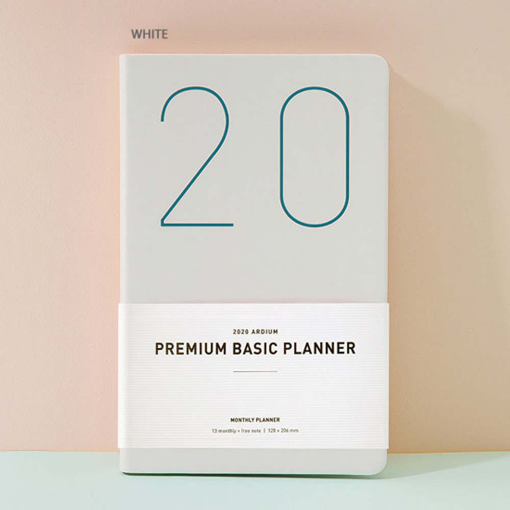 White - Ardium 2020 Premium basic dated monthly diary planner
