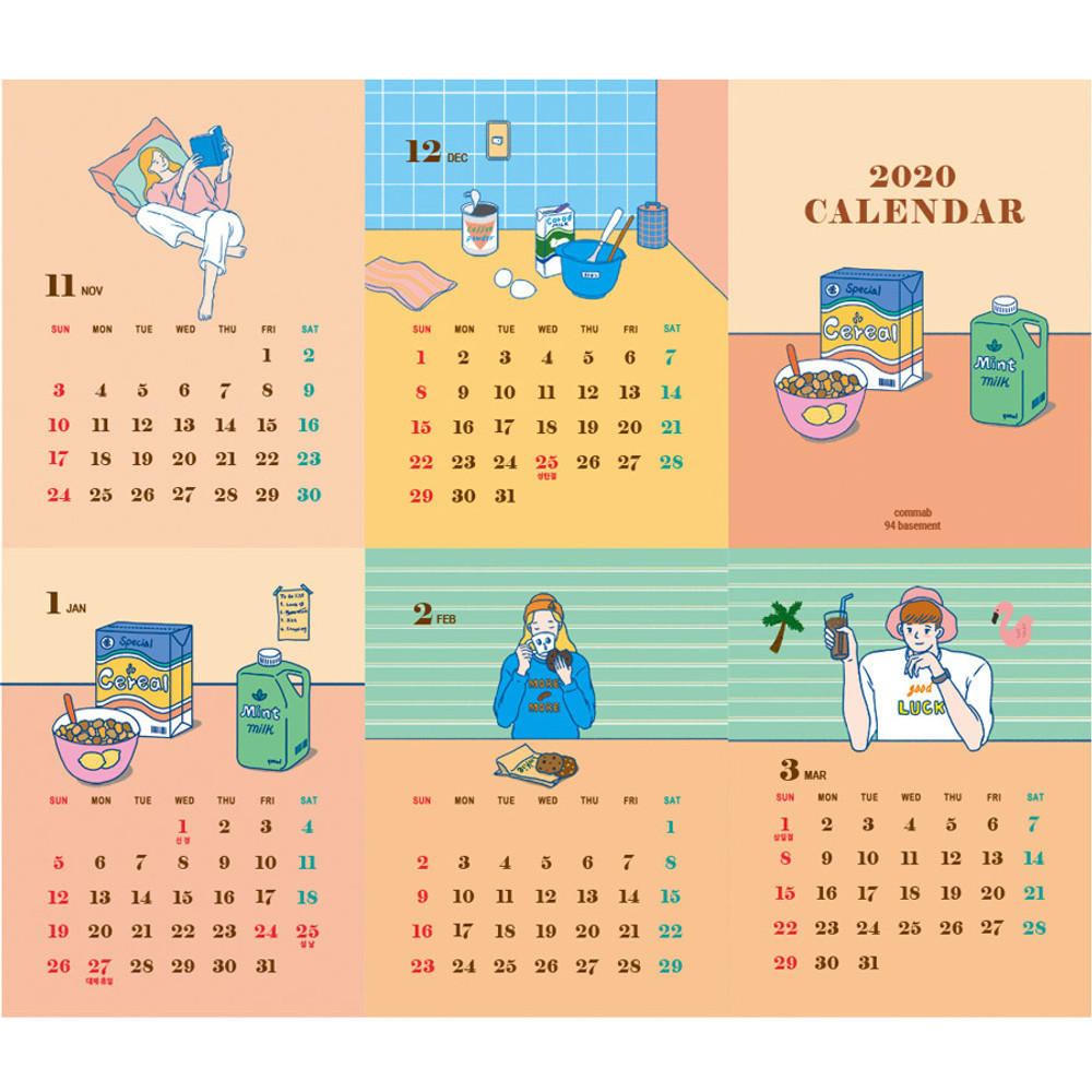 Front pages - Design Comma-B 2020 Today standing monthly desk calendar
