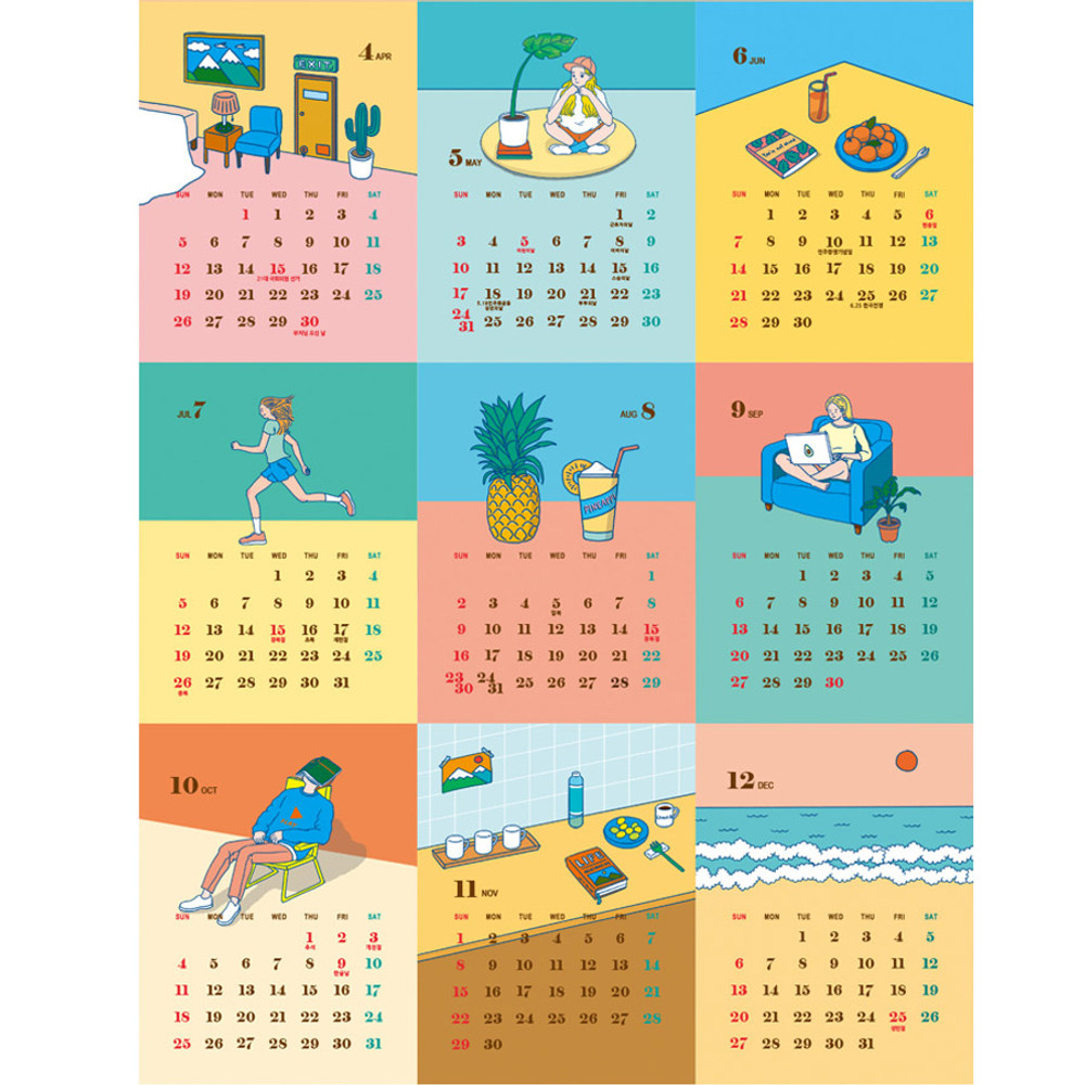 Front pages - Design Comma-B 2020 Today standing monthly desk calendar