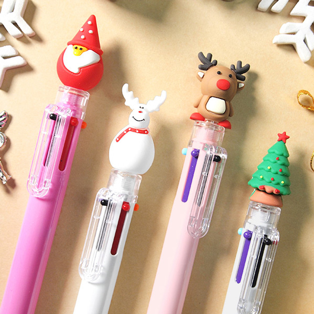 Multicolor Retractable Pen Ballpoint Pen Christmas Retractable Fun