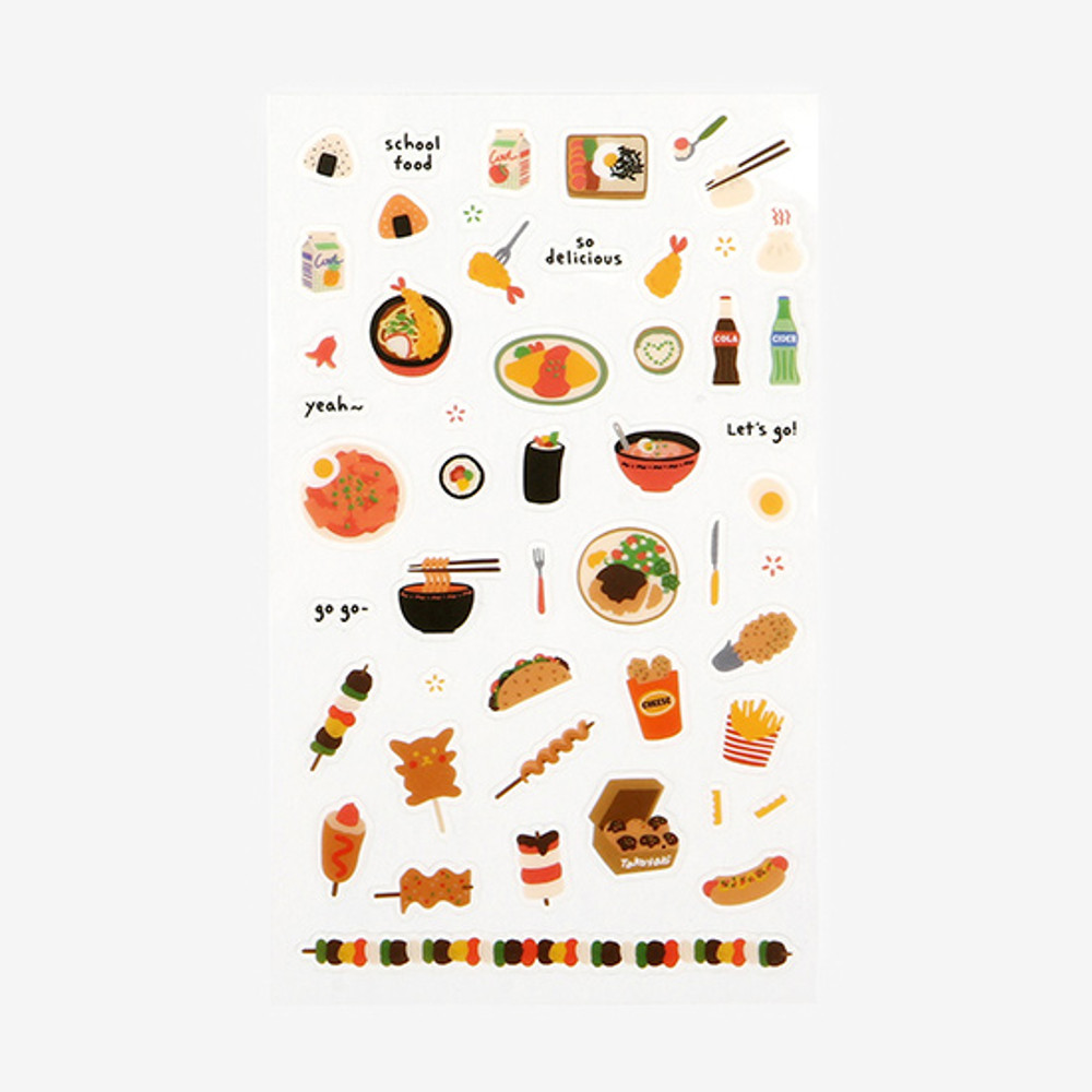 Delicious Korean Cafe Food Decorative Stickers, Kawaii Stickers