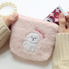 Pink - With Alice Bichon Frise mini triangle zip pouch