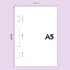 A5 size - Second Mansion Damwha 6-ring A5 size grid notebook