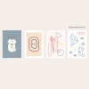 Brunch brother set A - ROMANE Donat brunch brother postcard 4 sheets set