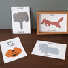 donat wild illustration - ROMANE Donat brunch brother postcard 4 sheets set