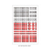 08 Tartan Red Gray - PLEPLE Check paper deco sticker set