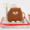 ROMANE Brunch Brother Fly owl zipper pouch with strap