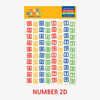 Number 2D - Wanna This Toy block Alphabet and Number removable sticker