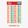 Alphabet 2D - Wanna This Toy block Alphabet and Number removable sticker