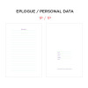 Epilogue & Personal data - GMZ Brilliant dateless weekly planner scheduler