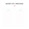 Bucket list & Prologue - GMZ Brilliant dateless monthly planner scheduler