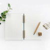 Blank paper - O-check Vintage sky blue twin ring blank notebook