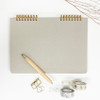 O-check Vintage gray twin ring dots grid notebook