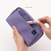 04 Cotton Violet - Byfulldesign Multi Pocket Long Zipper Pouch