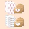 Detail of 2young Heart point letter and envelope set