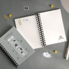 03 Gray (grid) - ICONIC Doremi A6 size spiral bound notebook