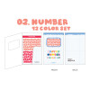 Number sticker - Wanna This Crayon Alphabet number 12 colors paper sticker set