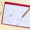 Red - Jam studio A4 Monthly Dateless Desk Pad Planner