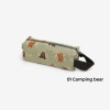 Camping bear - Dailylike Cotton Zipper Pencil Case With Strap 