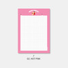 Hot pink - Second Mansion Jucy Bear B5 Grid Writing Notepad