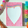 FlyFlyUnicorn Pink Heart Shower Writing Notepad