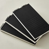 Black - Ardium B+W Wirebound Long Lined Notepad